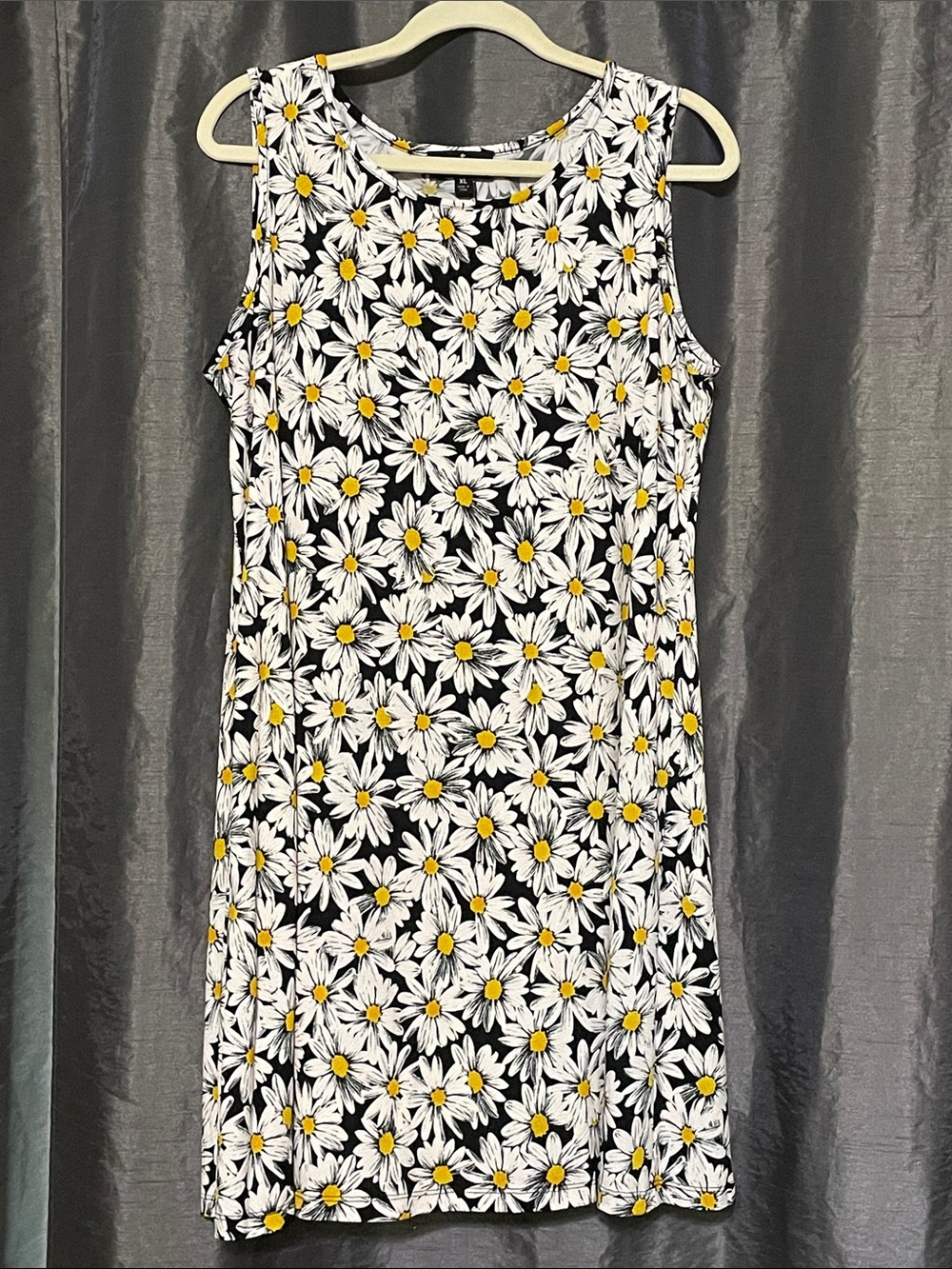 Ronni Nicole Black Floral Daisy Mini Dress with White and Yellow